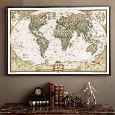 Large Antique World Map - Love Travel Share